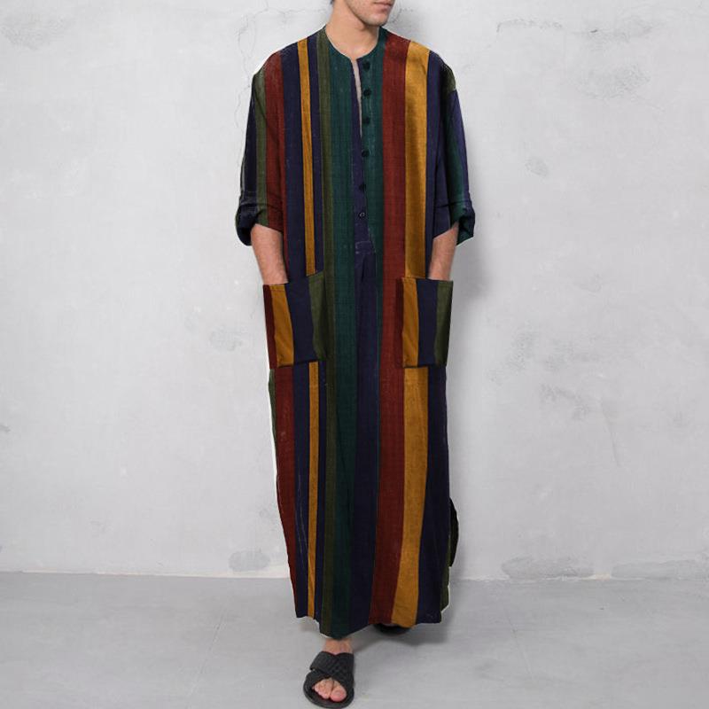 Ethnic Wear Men'S Fashion - Chemise longue imprimée pour homme, style