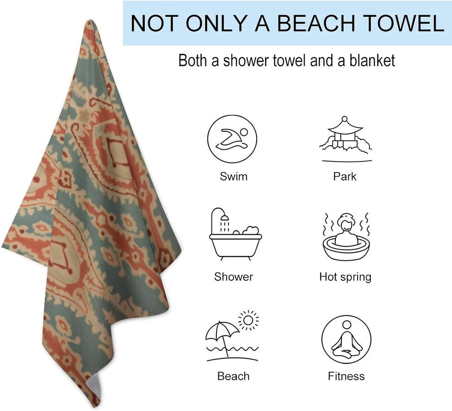 Serviettes de plage à motifs e - Ikat Woven Fabric avis et prix
