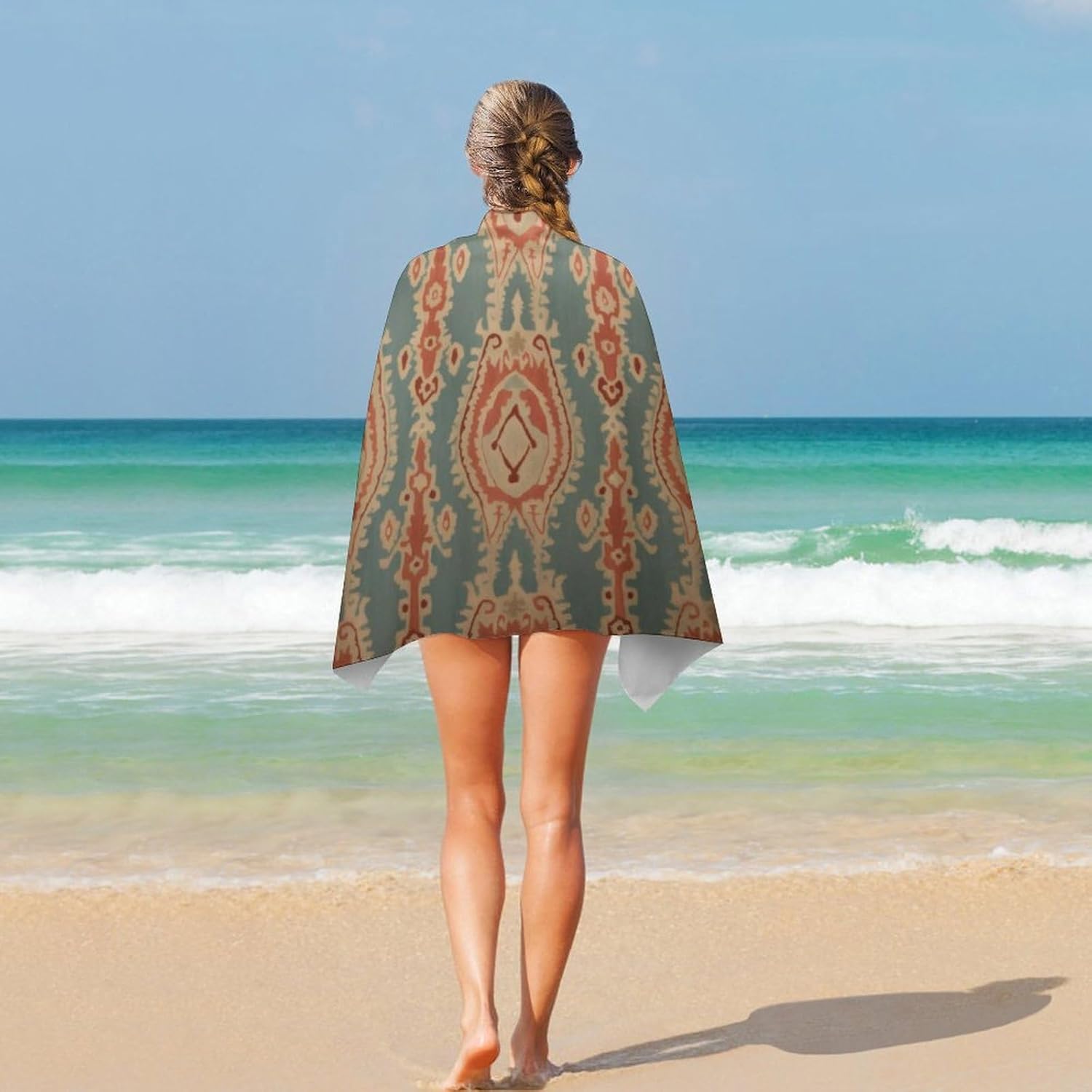 Serviettes de plage à motifs e - Ikat Woven Fabric avis et prix