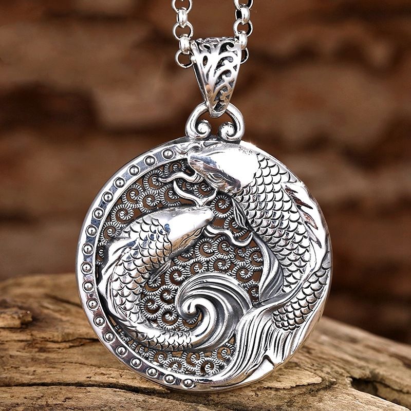 Pendentif Rétro Double Koi Por - Ethnic Fashion World avis et prix