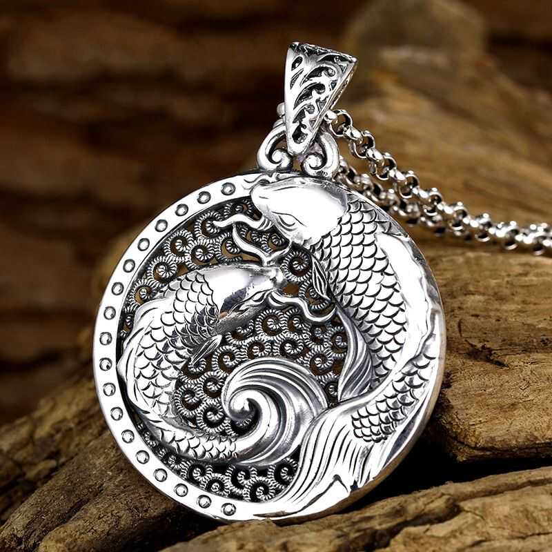 Pendentif Rétro Double Koi Por - Ethnic Fashion World avis et prix